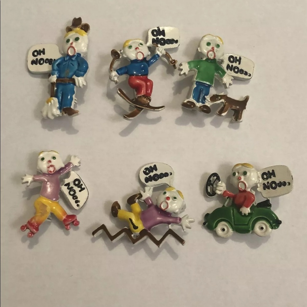 Set 6 Vtg 1980’s SNL Oh No Mister Mr Bill Pins